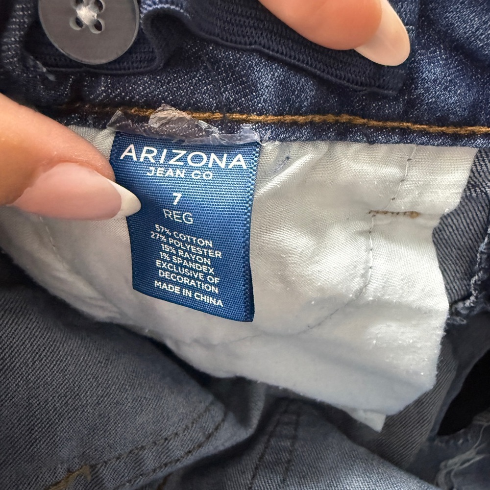 Arizona Kids Denim Lace-Trimmed Shorts - Picture 3 of 4